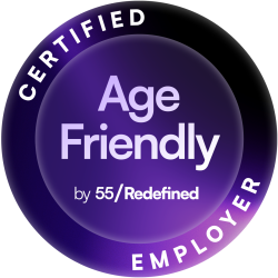 Logo for certified age-friendly employer.